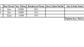 Excel’de toplam kâr hesaplaması