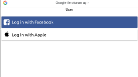 React projesi için sosyal giriş