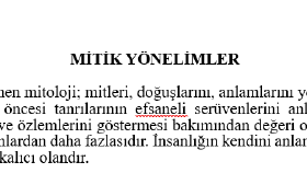 Mitoloji üzerine bir yazı 