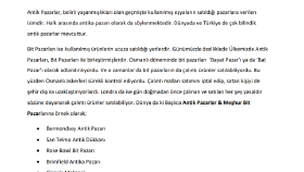 Antik Pazarlar & Meşhur Bit Pazarları