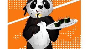 Yotto Sushi Antalya için tasarladığım panda maskotu