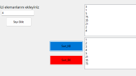 Sayıları sıralayan winform uygulaması