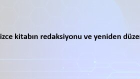 Kitap redaksiyonu ve düzenlenmesi