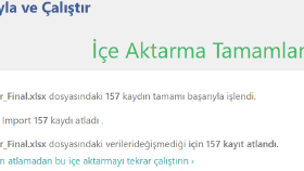 Ürün aktarımı yapıldı