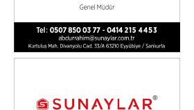 Sunaylar Kartvizit Tasarımı