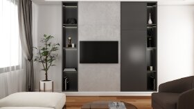 apartman daires  -salon ve mutfak iç mimari tasarım