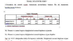 İstatistiksel Analiz