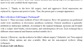 Eyebrow lift surgery