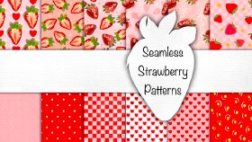 12’li Strawberry Seamless Pattern Paketi