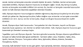 Mitoloji dersi için 4 sayfalık mit projesi