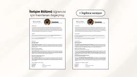İngilizce ve Türkçe İletişim Bölümü Öğrencisi CV