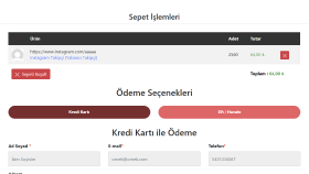 Sosyal medya satış sistemi için online ödeme altyapısı