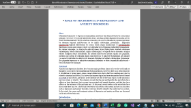 Role of Microbiota in Depression and Anxiety Disorders