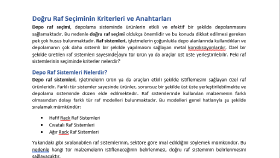 Doğru Raf Seçimi Ktilerleri