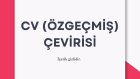 CV (Özgeçmiş Tercümesi) - TR to EN