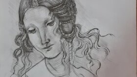 Leonardo Da Vinci - Leda'nın Başı eskizi