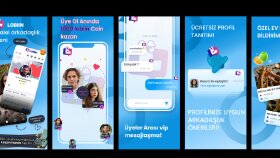 lobiin Arkadaşlık ve sohbet uygulaması playstore tasarımları