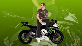 Motosiklet Konseptli Vektörel Çizim