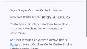 1 haftalık bir süreçte Google onayı alındı.