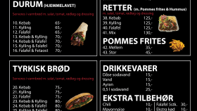 Vefa Kebab menü çalışması