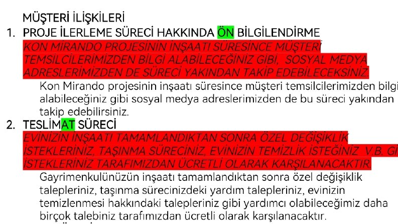 Kongy İnşaat Müşteri İlişkileri Bilgilendirme Metni Düzeltme İşi