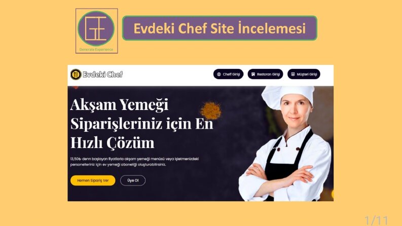 EvdekiChef Site İncelemesi ve Önerisi