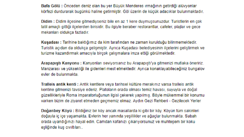 Şehir Seyahat Öneri makale çalışması