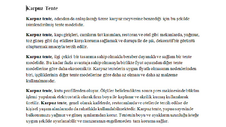 Tente Modelleri Hakkında Makaleler