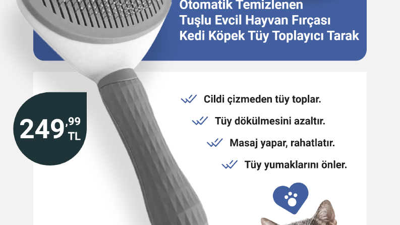 Ürün Reklamcılığı - Kedi Tüy Toplayıcı Tarak - 01