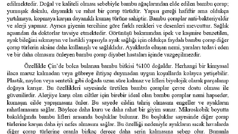 Bambu/Diyabetik Çorap