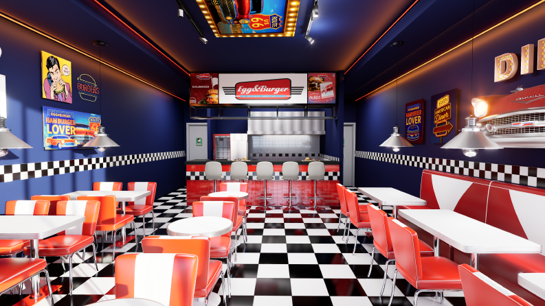 Burger Cafe Tasarımı