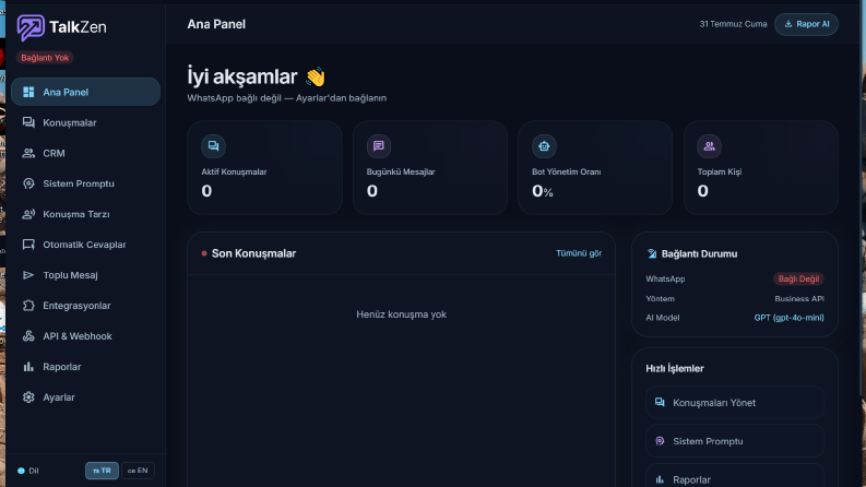 whatsapp chatbot masa üstü uygulaması 