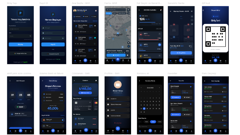 Akıllı Otopark & Rezervasyon Uygulaması UI/UX