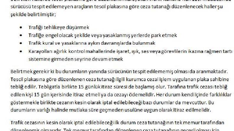 Trafik Cezaları Hakkında Makale