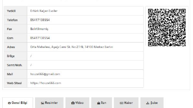 Houze666 Bartın Korku Evi 70 adet firma rehberi ekleme