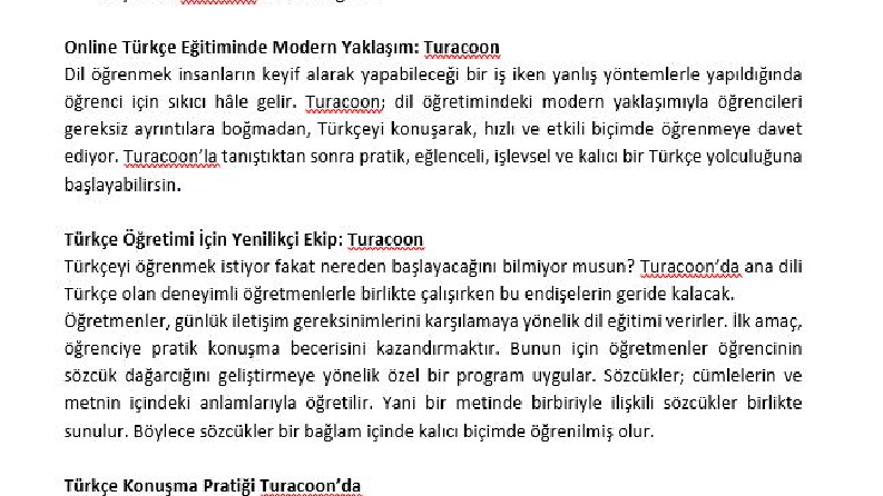 Turacoon - Site Tanıtım Yazısı