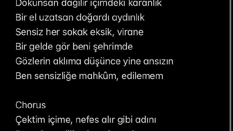 Arabesk türde söz yazarlını yaptığım parça