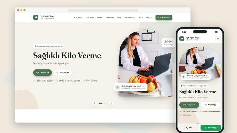 Diyetisyen Web Sitesi ve Yönetim Paneli