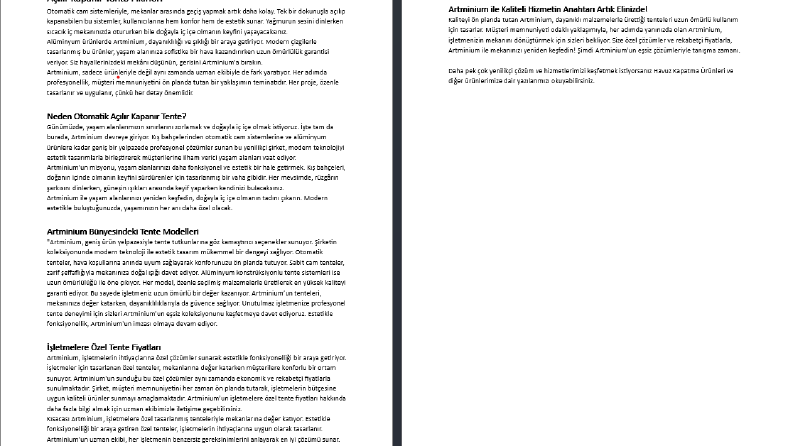 Artminium SEO trafiğini artırmak üzere içerik yazma projesi