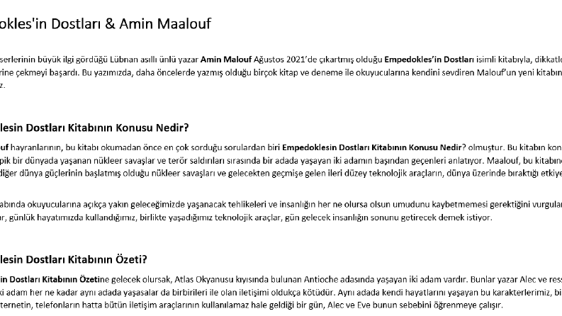 Empedoklesin Dostları Kitap Yorumu