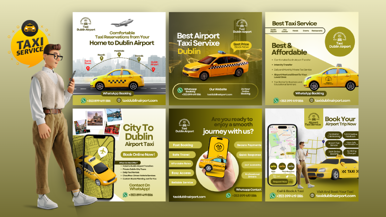 Dublin Airport Taxi Sosyal Medya Post Tasarımı
