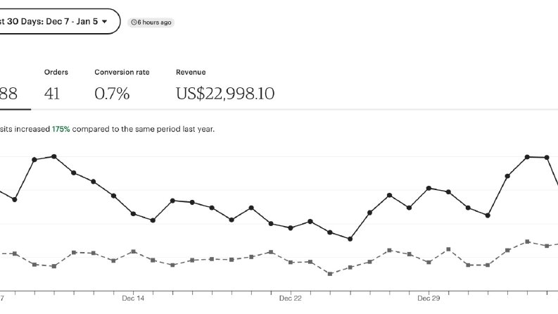 Etsy Aylık Kıyaslama Grafiği 