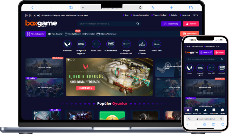 Boxgame.com.tr dijital kod ve e-pin projesi