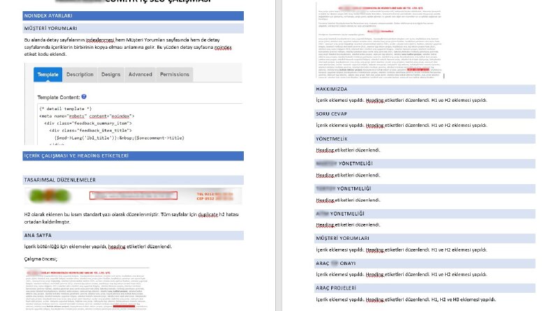 Mühendislik Hizmet Sitesi Site İçi SEO Çalışması