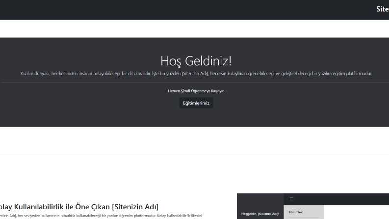 Eğitim Sitesi Çalışmamız