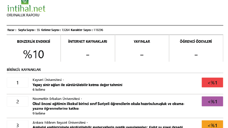 İntihal Raporu Hazırlama