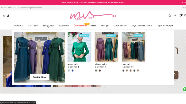 Shopify - Tesettür Giyim Mağazası Tasarımı