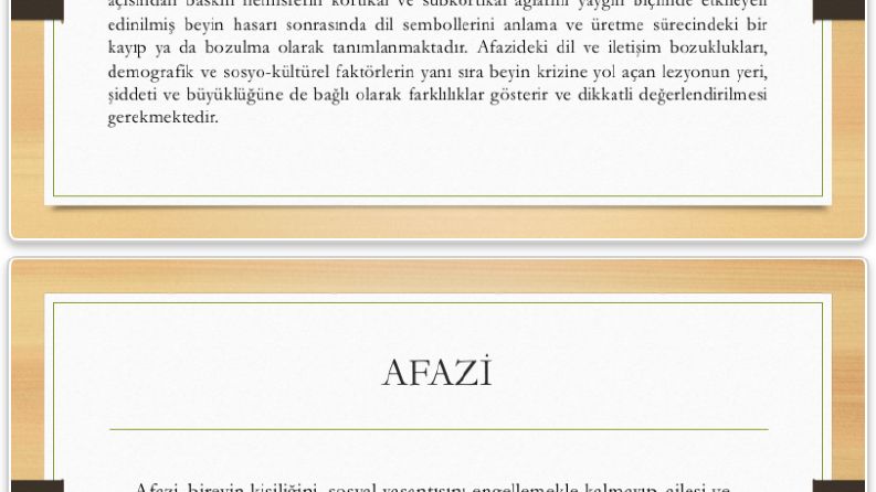Afazi Dil Değerlendirme Sunum