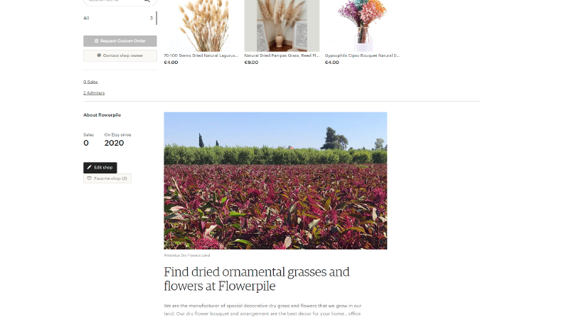 Flowerpile ETSY Mağazası
