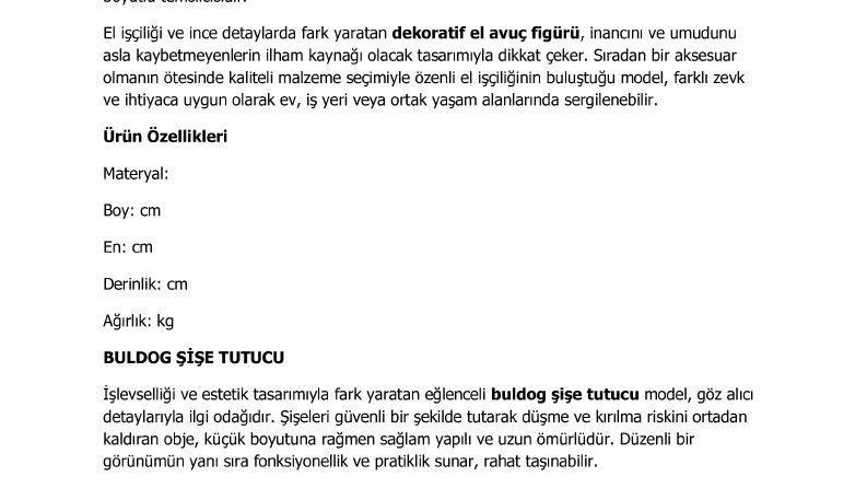 Ürün Açıklaması